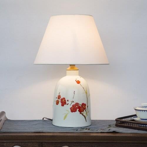 China Antique Living Room Study Retro Vintage Table Lamp Porcelain Ceramic Table Lamp wedding decoration office table lamp