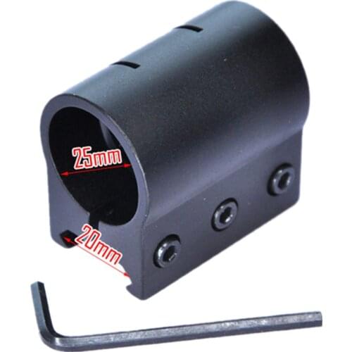 Action Hunting 25mm Rail Clamp Gun Scope Mount Flashlight Clip Laser Sight Tube Clamp Aluminium Alloy