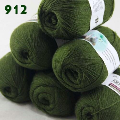 Lot of 6 Skeins Fine Lace Soft Wool Acrylic Cashmere Yarn Knittin Bramble Berry Olive Green 238-912-6