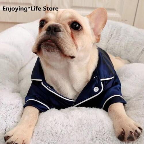 Soft Silk French Bulldog Pajamas Summer Pet Dog Pajama for Small Dogs Shih Tzu Puppy Cat Clothes Pets Clothing Pijama Para Perro