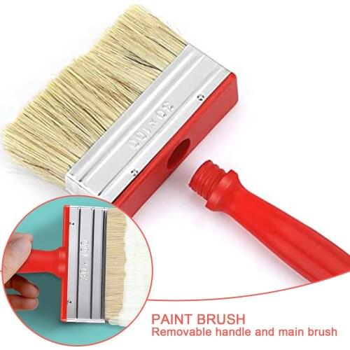 Walls Ceilings Paint Brush Set 2Pcs Shed Brush Fence Floor House Paint Tools Water Oil Based Painting Brush for Wood Decoration