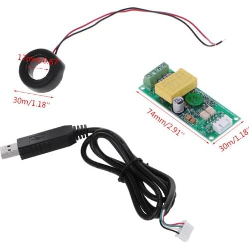PZEM-004T Current Voltage Power Energy Module AC 80-260V 100A w CT USB Adapter