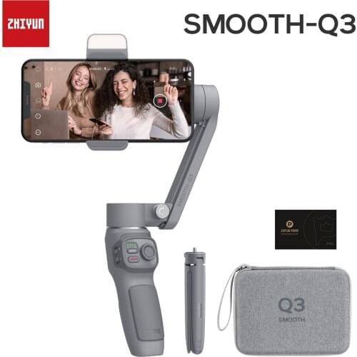 ZHIYUN SMOOTH Q3 Selfie Stick Stabilizer for iPhone Xiaomi Samsung Huawei Smartphone with Fill Light Phone Gimbal Handheld