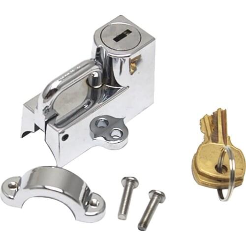 Silver Motorcycle Scooter Steel Helmet Anti-Theft Lock Durable