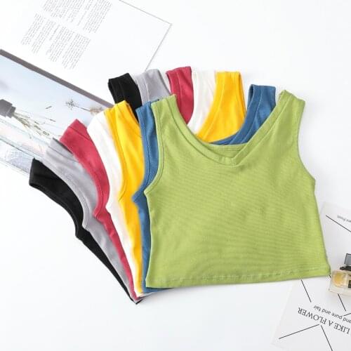 Women Tank Crop Top Female Seamless Underwear Fashion V Neck Crop Tops Sexy Lingerie Intimates Cotton Camisole Femme Fashion