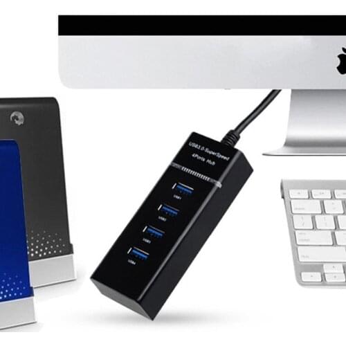 USB 3.0 Hub 4 port Super Speed 5Gbps USB Cable Adapter Splitter For Laptop PC