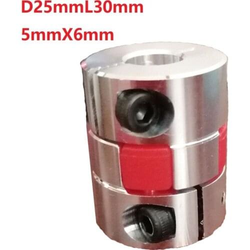 1pcs 5x6 D25L30 Aluminium Shaft Plum blossom Coupling Motor Connector Flexible shaft