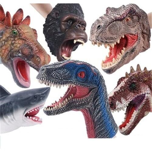 14 Styles Soft Doll Dinosaure Hand Puppets Figure Head Animal Arm Dino Toys For Stories Gift Children Model World