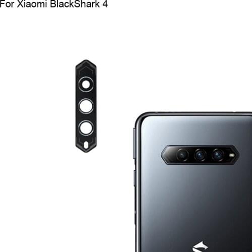2pcs High quality For Xiaomi Black Shark 4 Back Rear Camera Glass Lens test good For Xiaomi BlackShark 4 Replacement BlackShark4