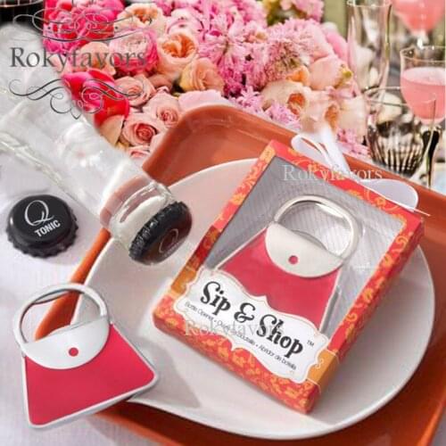 20PCS "Sip & Shop" Purse Bottle Opener Wedding Favors Bridal Shower Event Giveaway Birthday Gifts Girls Party Keepsake