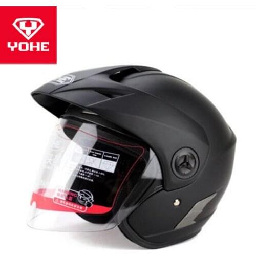 2019 New YOHE 3/4 Face Motocross Motorcycle Helmet OFF Road Motorbike Helmets of ABS and PC Lens Visor with the brim of a hat