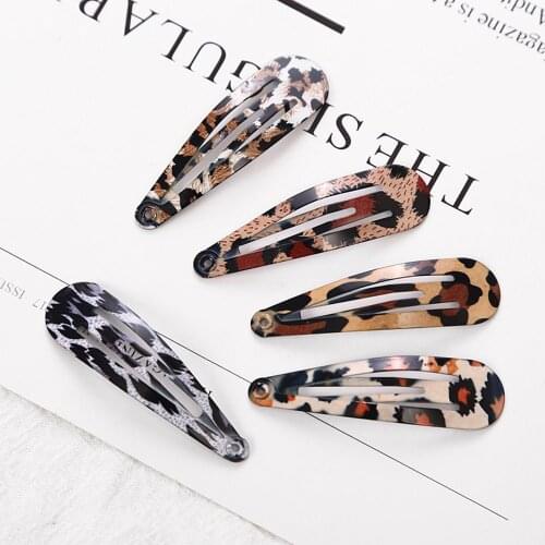 5pcs/lot Women Metal Leopard Hair Clips Girls Hair Pins Salon Bobby Barrettes Female Hairgrips Hair Accessories