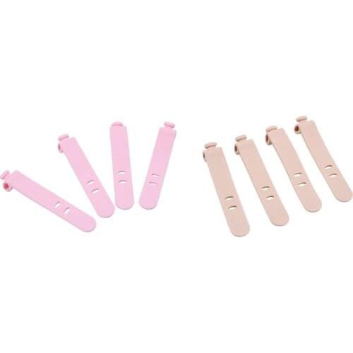 8Pcs Silicone Strap Earphone Storage Tape Power Line Data Cable Tie Khaki & Pink