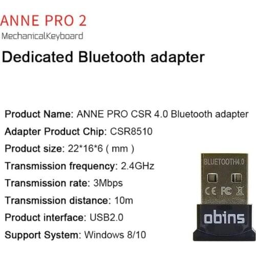 ANNE PRO 2 Bluetooth-compatible Adapter CSR 4.0 Mechanical Keyboard support Win8 Win10 System Bluetooth-compatible Transmite