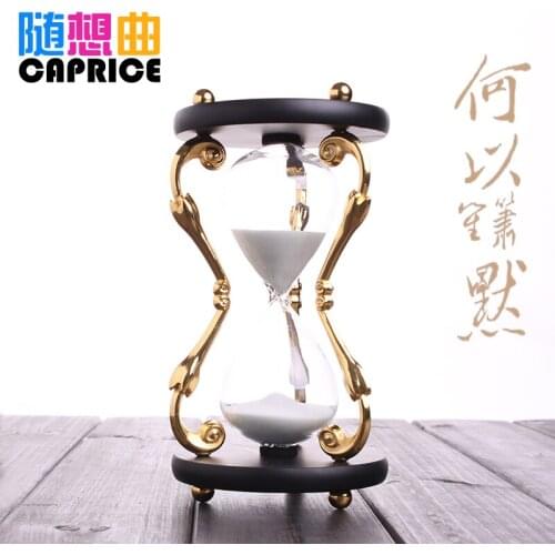 European metal hourglass ornaments 15/30 minute retro Decor creative office desktop