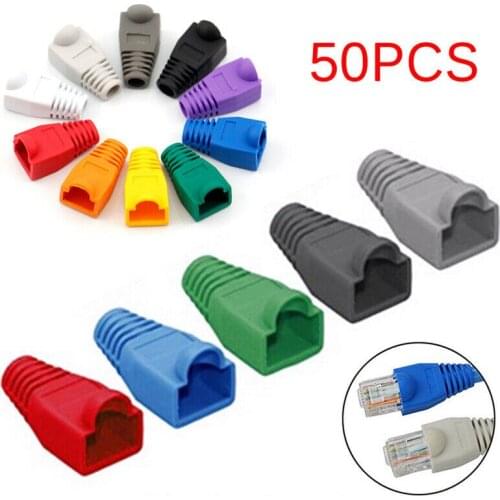 Hot sale 50PCS Modular RJ45 Network Cable Connector Plug Cover Cap crystal head protective case Network plug Socket boot cap