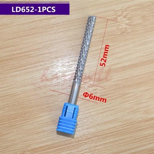 6mm*52mm,1pcs,Free shipping PCB End Mill,CNC machine Corn milling Cutter,Solid carbide tool,Circuit board,acrylic,carbon fibers