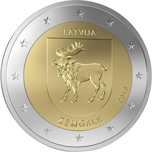 Latvia 2018 Historic District Zemger 2 Euro Real Original Coins True Euro Collection Commemorative Coin Unc