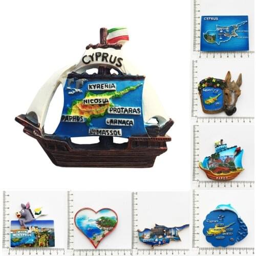 Europe 3D Cyprus Flavour Fridge Magnet Tourist Souvenirs Refrigerator Magnetic Stickers Travel collection Gift