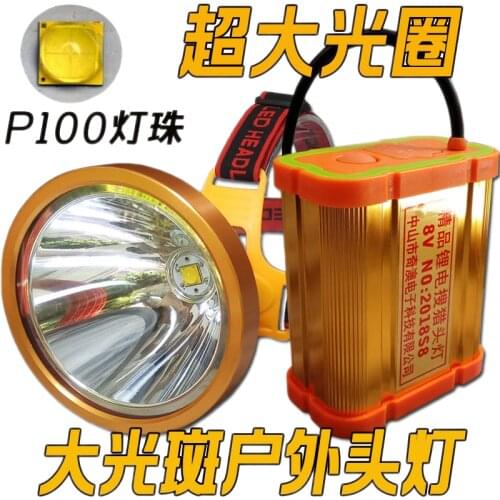Split shot and led headlight glare rechargeable lithium astigmatism fishing light yellow bright xenon lamp head mount