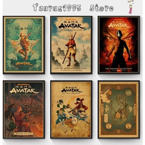 New Vintage Cartoon TV Avatar The Last Airbender Retro Poster Kraft Paper High Quality Home Room Art Print Wall Stickers