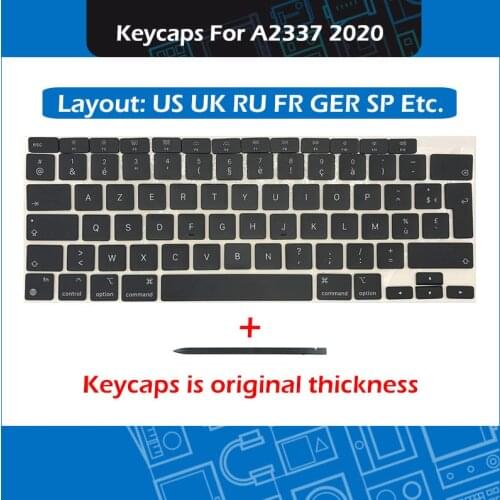 New Laptop A2337 AZERTY Keys Keycaps For Macbook Air Retina 13" A2337 Key Cap Keyboard Repair Late 2020 EMC 3598