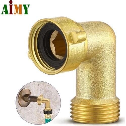 Garden Hose Elbow 90 Degree Brass Hose Elbow Solid Brass Adapter Quick Swivel Connect Adapter Garden Hose Extension Adapter