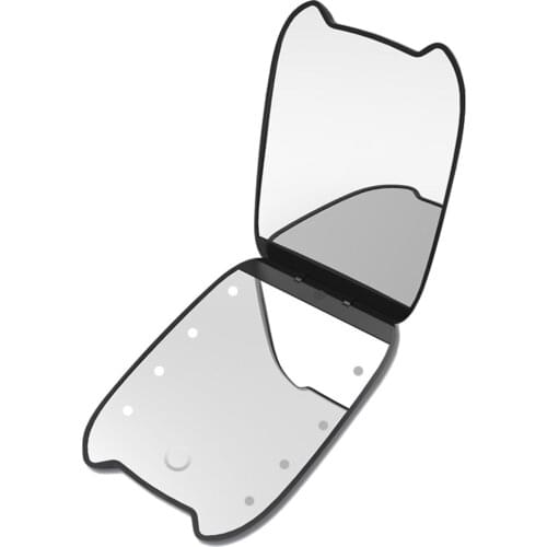 LED Portable Makeup Mirror Light Cat Ear Cute Magnifying Cosmetic Mirrors Double Sided Makeup Mirrors Vanity Hand Folding Mi