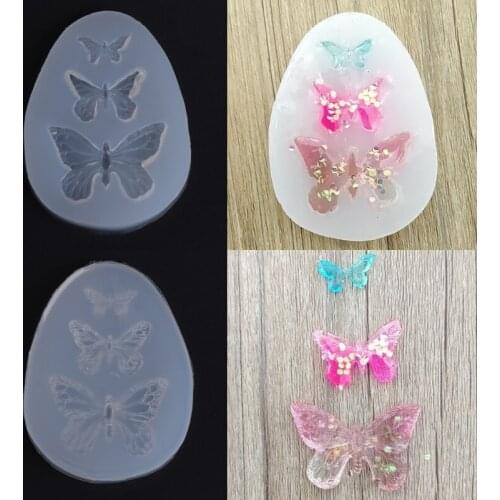 Silicone Mold Butterfly DIY Crafts Jewelry Decoration Pendant Phone Accessories F3MF