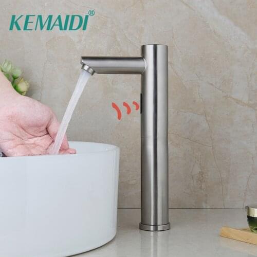 KEMAIDI Automatic Sensor Faucet Black ORB Bathroom Basin Faucet Touch-Free Infrared Basin Hot & Cold Water Mixer Tap