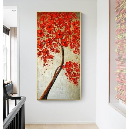 Modern hand-painted wall art large abstract color knife painting the sitting room decorate household cloth cover image