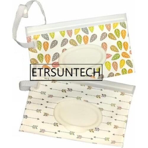 100pcs Wet Wipes Bag Cosmetic Pouch Clutch and Clean Easy-carry Snap-strap Wipes Container Wipes Tissue Boxes