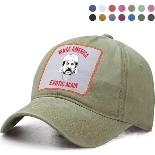 Tiger King Joe Exotic Make America Exotic Again Baseball Cap Dad Trucker Brand Hat Woman Boinas Berets Ponytail Caps Snapback
