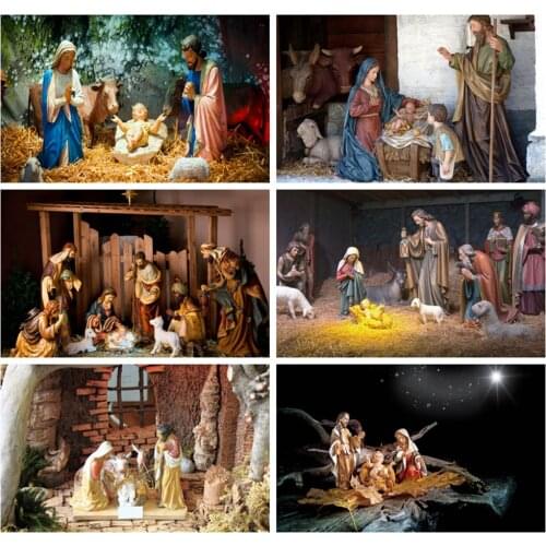 Yeele Christian Birth of Jesus Christmas Nativity Scene Backdrop Vinyl Photography Background Photo Studio Photophone Photozone