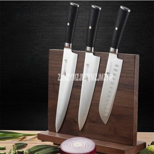 High Quality Solid Wood Knife Holder Kitchen Supplies Magnetic Knife Holder Tool Storage Rack Double-sided Suction Knife Stand