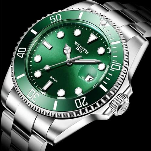WLISTH Watch Men Business Casual Watches Brand Stainless Steel Japan Movement Waterproof Quartz Wrist Calendar relogio masculino