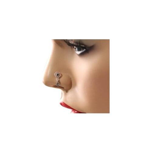 1pc Zircon Cubic Zirconia silver nose ring Unisex Piercing jewelry women lip ring body clip hoop Authentic nose ring Dangling
