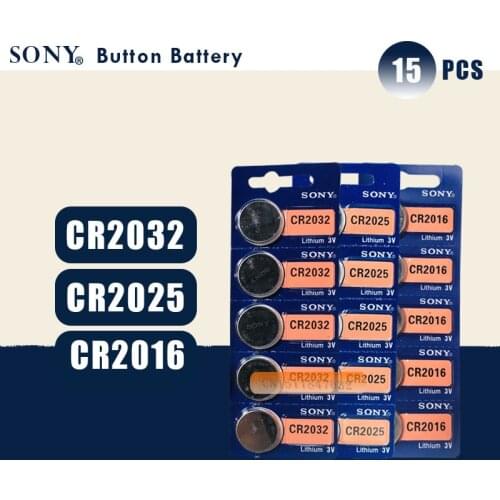 15Pcs SONY Original cr2032 cr 2025 cr2016 3v button cell coin batteries for For Watch Remote Control Calculator