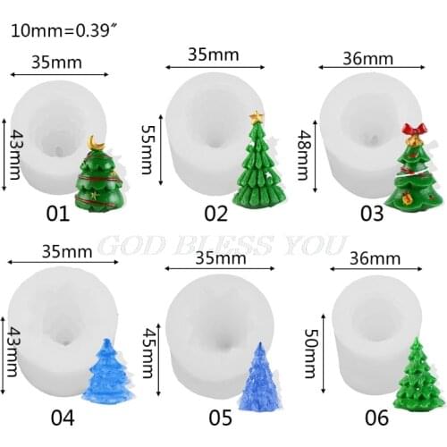 3D Christmas Tree Candle Mold Silicone Clay Soap Mould DIY Chocolate Fondant Cake Decoration Baking Tool Drop Shipping