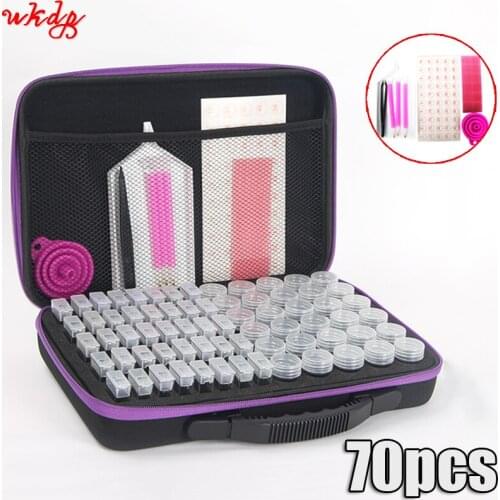 70grids Storage Handbag For 5D Diamond Painting Accessories Diy Tools Box Jewelry Bead Storage Jar Ring Sparkling rhinestones