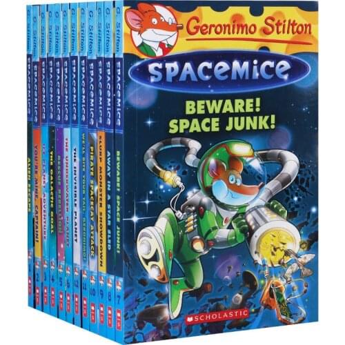 12 Books Geronimo Stilton Spacemice Picture Book Children Reading Book Young-Adult Novel English Comic Story For Age 5-12 Livros