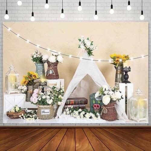 Avezano Birthday Baby Shower Backdrop Sunflower Tent Book Newborn Photography Background For Photo Studio Photophone Decor Props