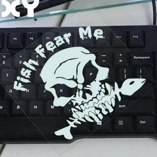 Automobiles Decals Drop Shipping Reflective Cute Car Stickers Funny Cartoon Stickers HellaFlush Fish Fear Me / Silver White