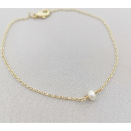 Natural Pearl Bracelet 14K Gold Filled Minimalist Jewelry Birthday Present Handmade Boho Bracelet Women Pulsera Mujer Perla