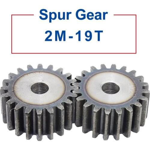 1 Piece spur Gear 2M19Teeth rough Hole 10 mm motor gear 45#carbon steel Material High Quality pinion gear Total Height 20 mm