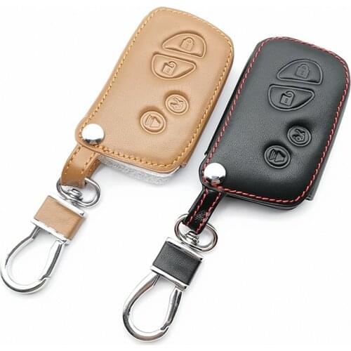 Genuine Leather Key Fob Case Cover For Lexus IS250 ES240 ES350 RX270 RX350 RX300 4 Buttons Remote Control Keyless Holder