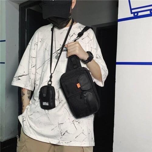 Function Shoulder Bag Male Breast Package Workwear Wind Shoulder Bag Women Disco Dancing Package Cool Street Small Backpack Fash