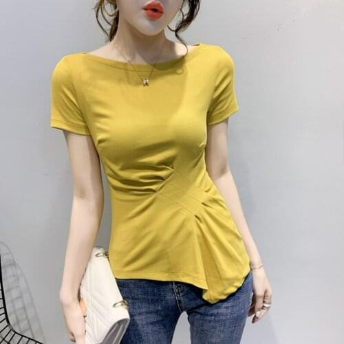 Gkfnmt Cotton Korean O-Neck Green T shirt Women Clothes Summer Short Sleeve Casual TShirt Female Tops Tee Shirt Femme