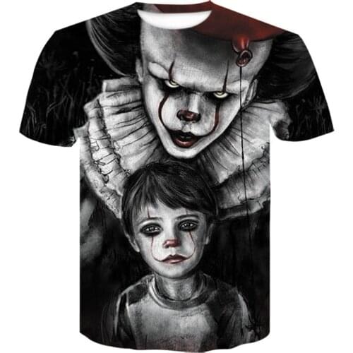 The Clown 3D Printed Anime T-Shirts Male And Female T Shirt Joker Summer Short Sleeve Funny Cool Fashion StreetwearHarajuku Top