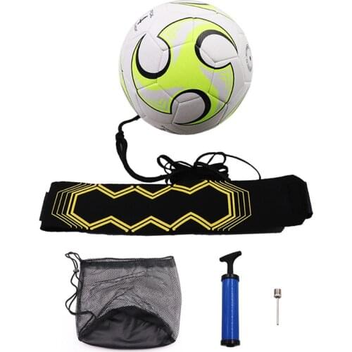 Football Trainer Aid Ball Size 4 Soccer Training Kick Back Ball with Belt Rope Beginner Football Free Kick Close Pass Equiment